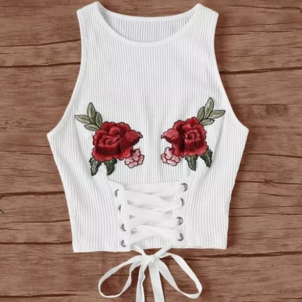 Lace up Crop Top❣️ - Picture 1 of 5